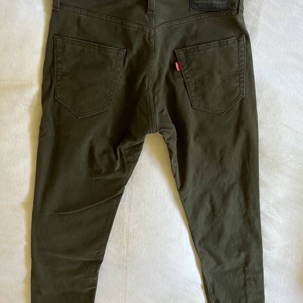 Levi's 511 Men's Commuter Jeans in Olive Green - Picture 4 of 12